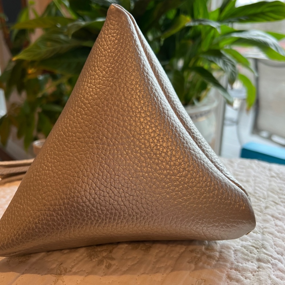 Silver Triangle Bag With Loop Handle - image 3